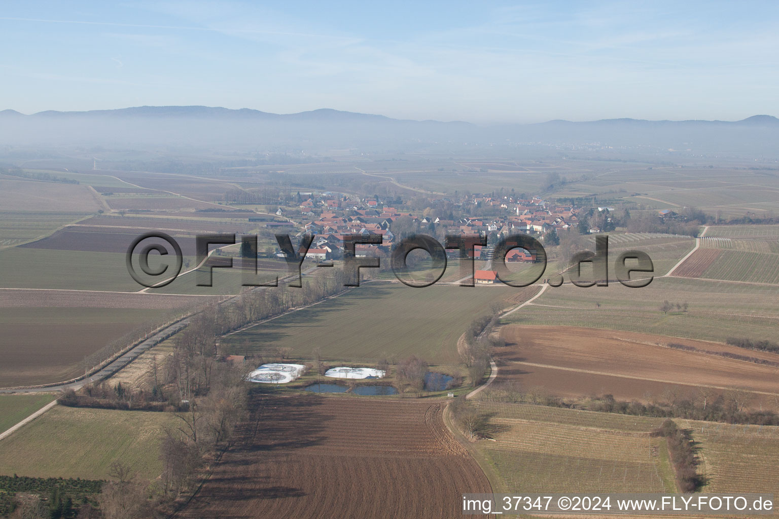 Dierbach in the state Rhineland-Palatinate, Germany from the drone perspective