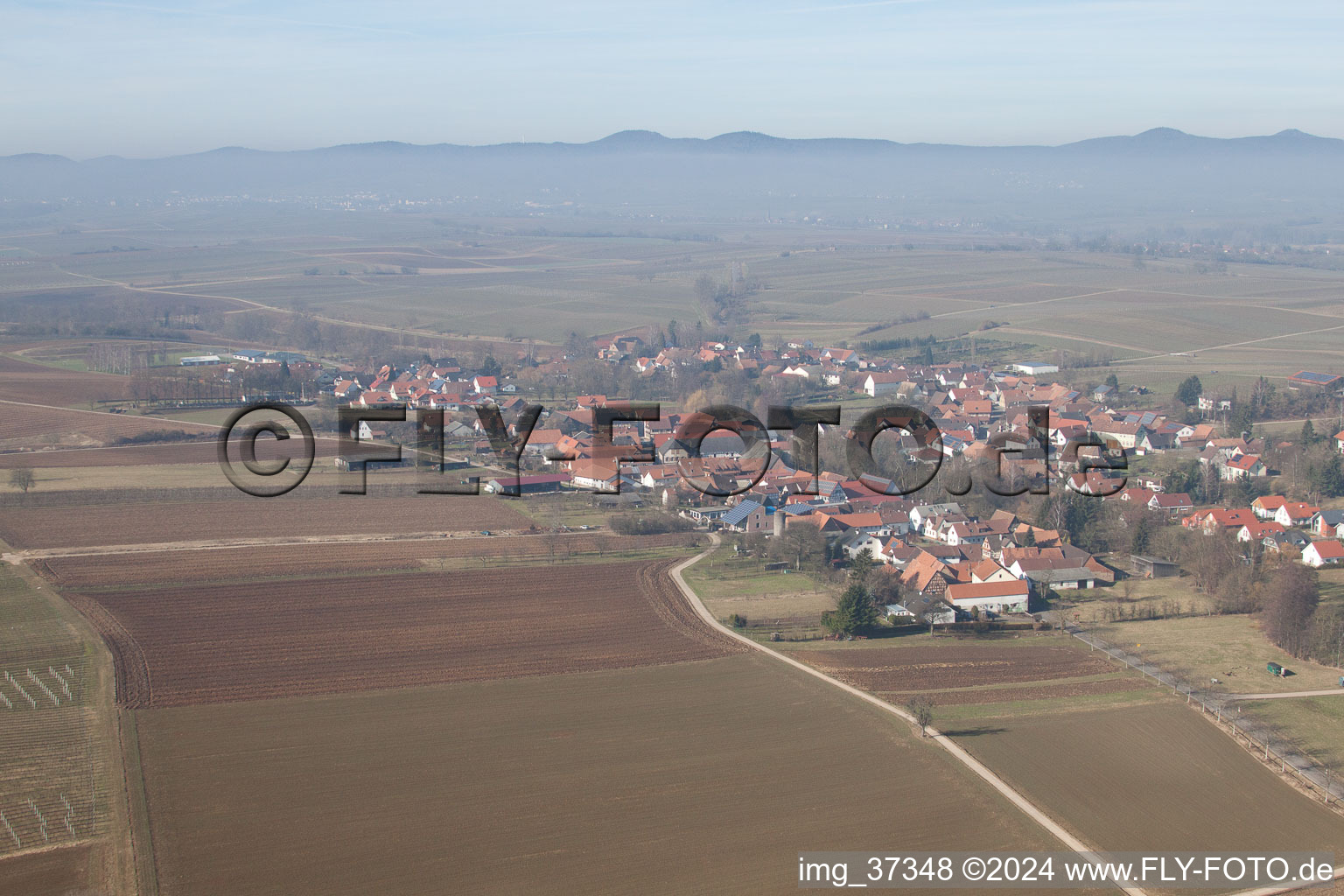 Dierbach in the state Rhineland-Palatinate, Germany from a drone