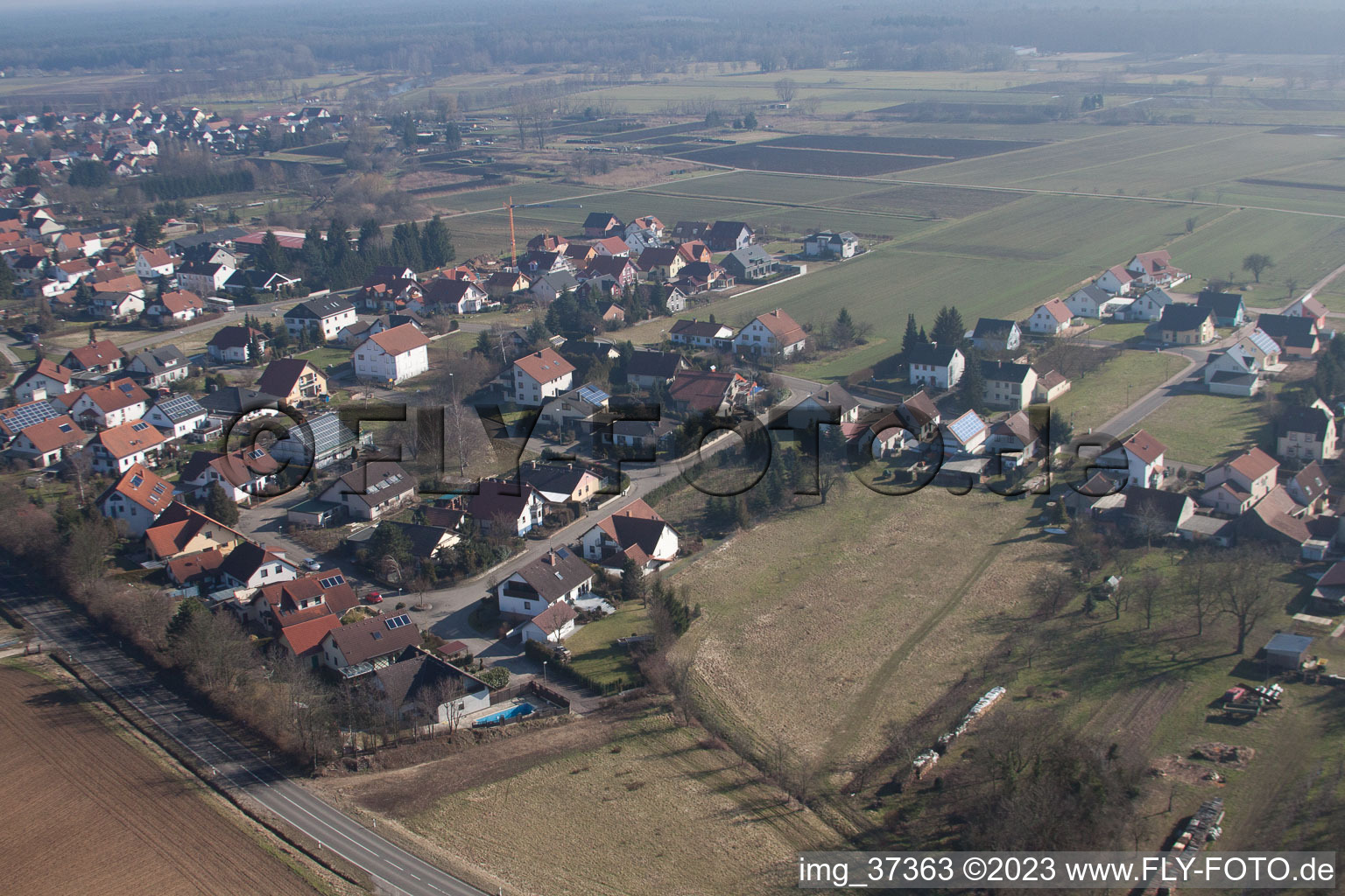 Kapsweyer in the state Rhineland-Palatinate, Germany viewn from the air