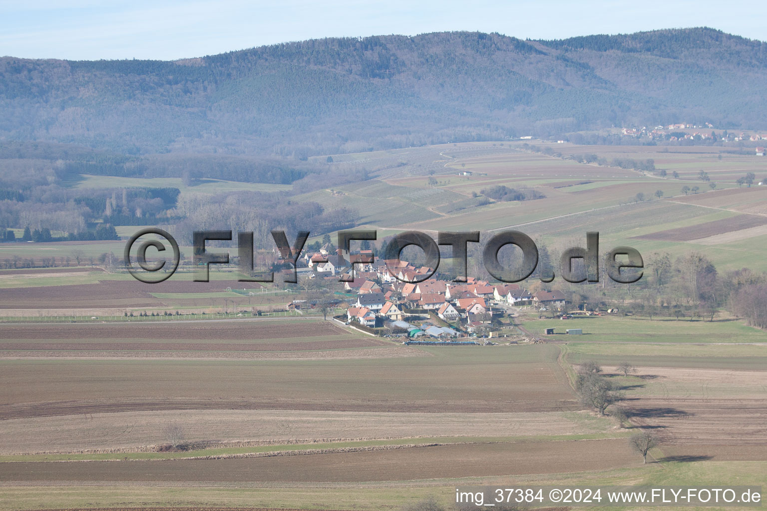 Bremmelbach in the state Bas-Rhin, France from above