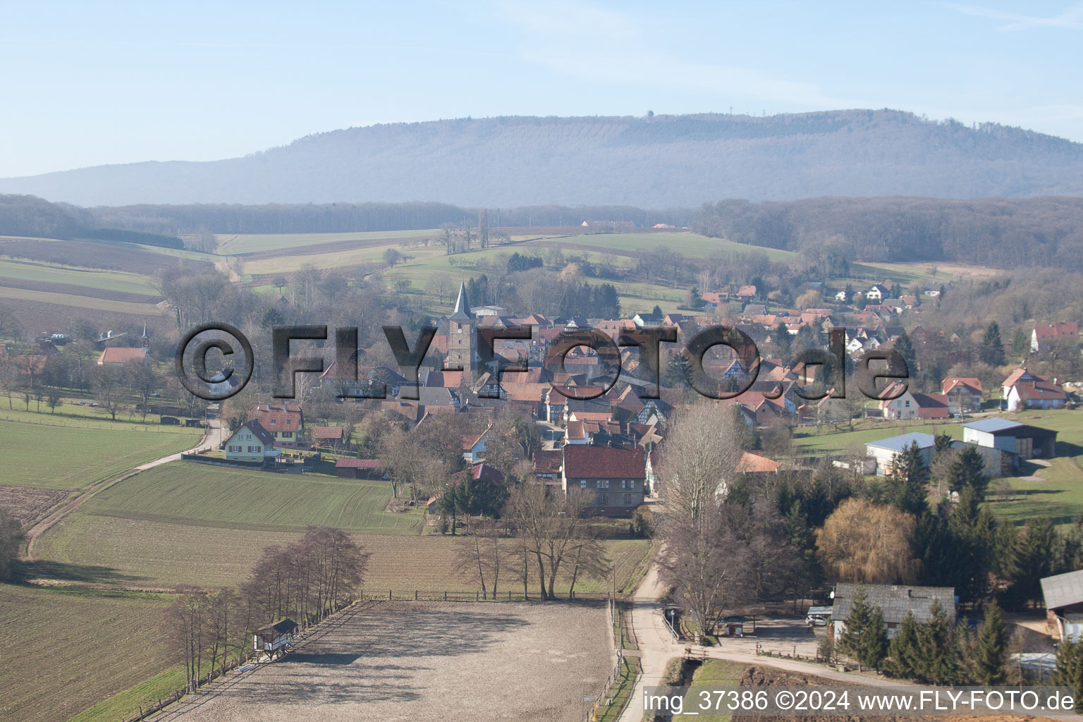 Bremmelbach in the state Bas-Rhin, France seen from above