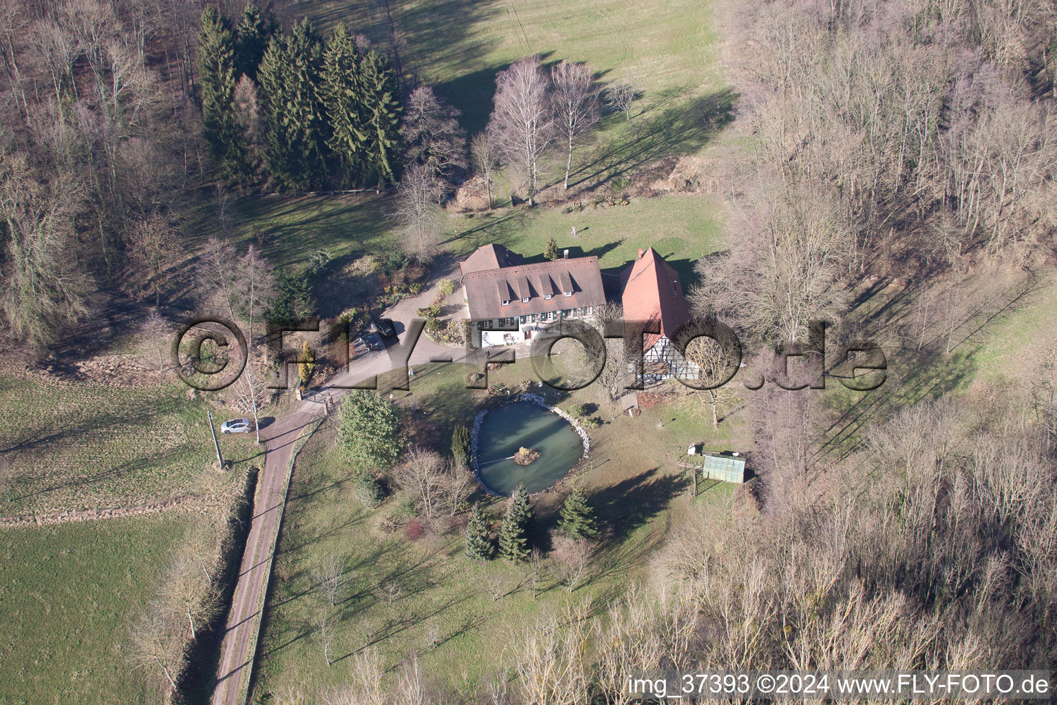 Memmelshoffen in the state Bas-Rhin, France viewn from the air