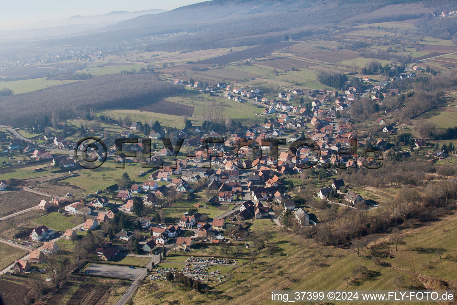 Drone recording of Lobsann in the state Bas-Rhin, France