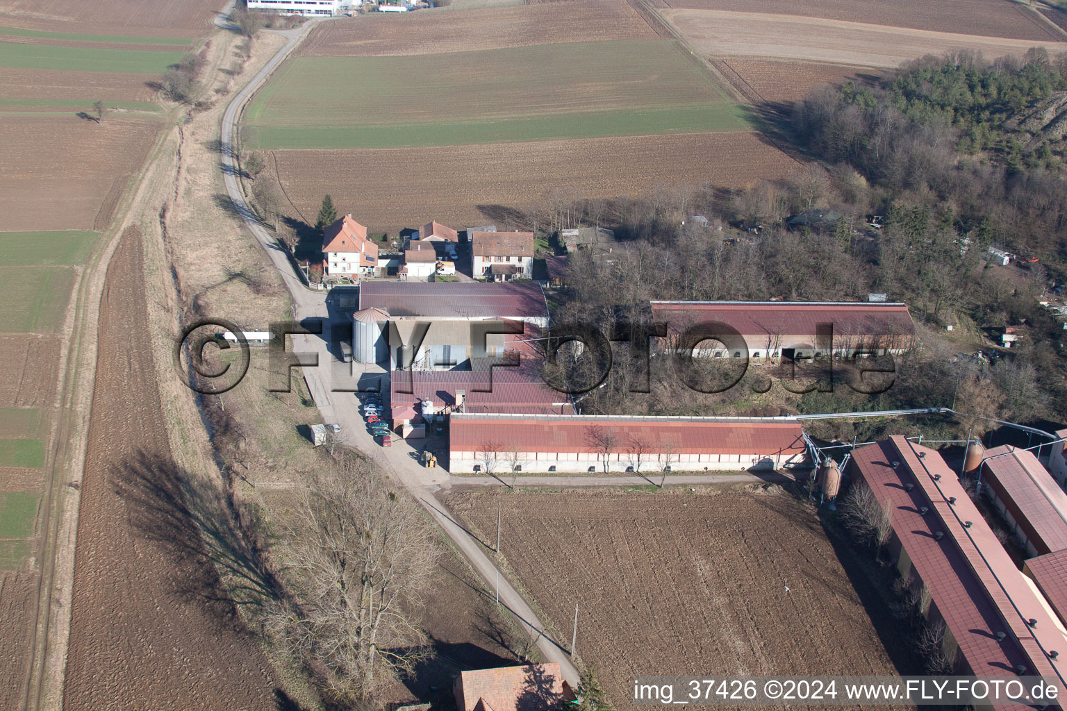 Dieffenbach-lès-Wœrth in the state Bas-Rhin, France from above