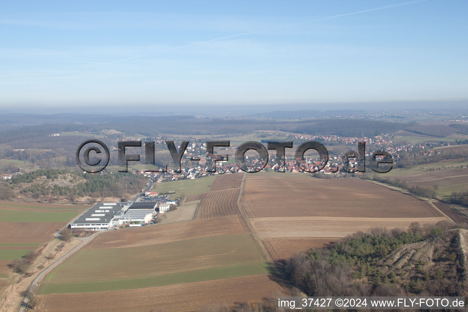 Dieffenbach-lès-Wœrth in the state Bas-Rhin, France out of the air