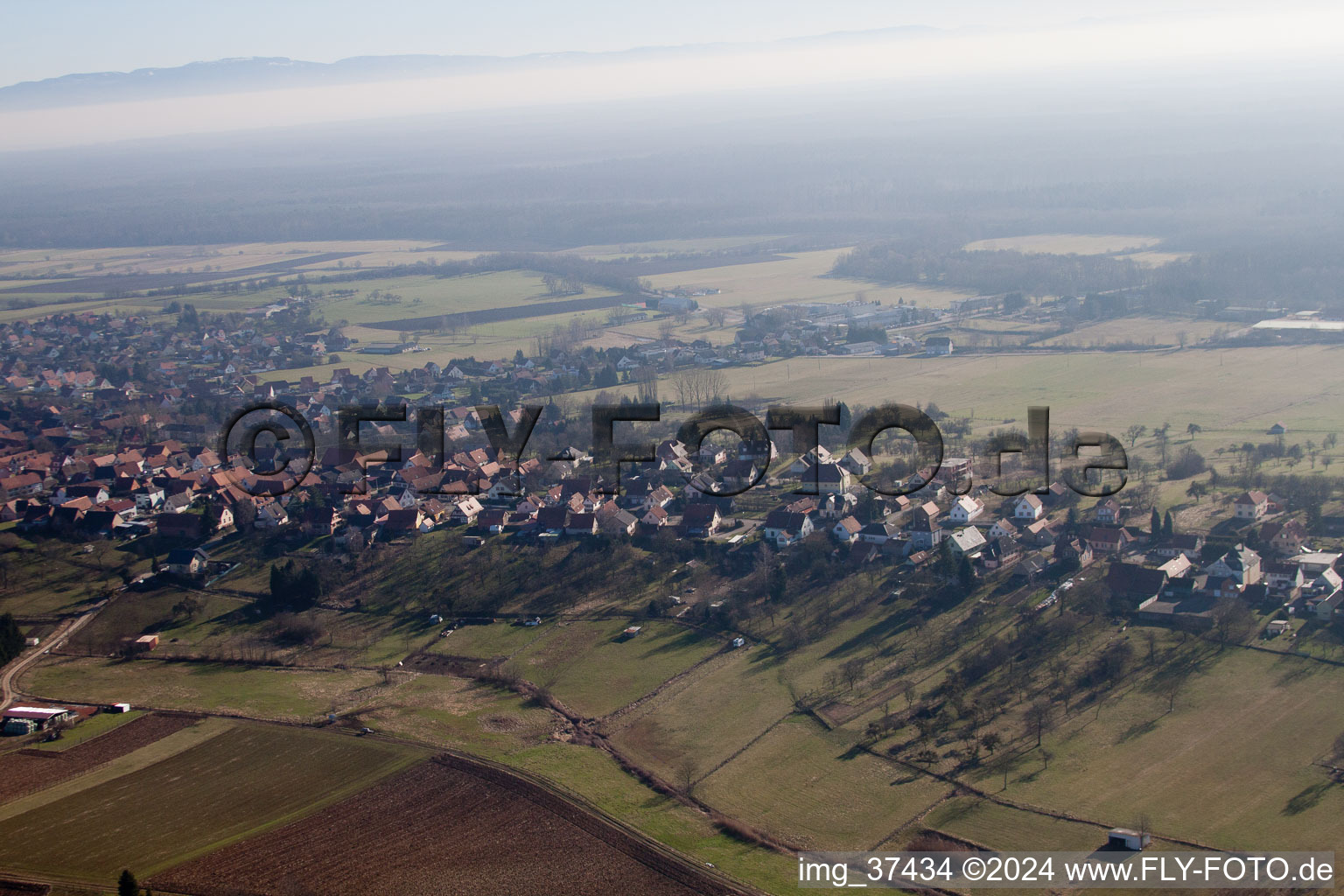 Aerial photograpy of Surbourg in the state Bas-Rhin, France