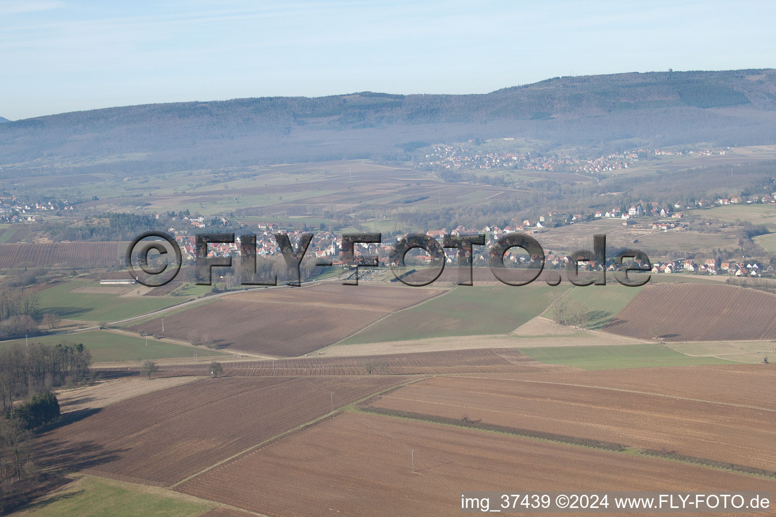 Drone image of Merkwiller-Pechelbronn in the state Bas-Rhin, France