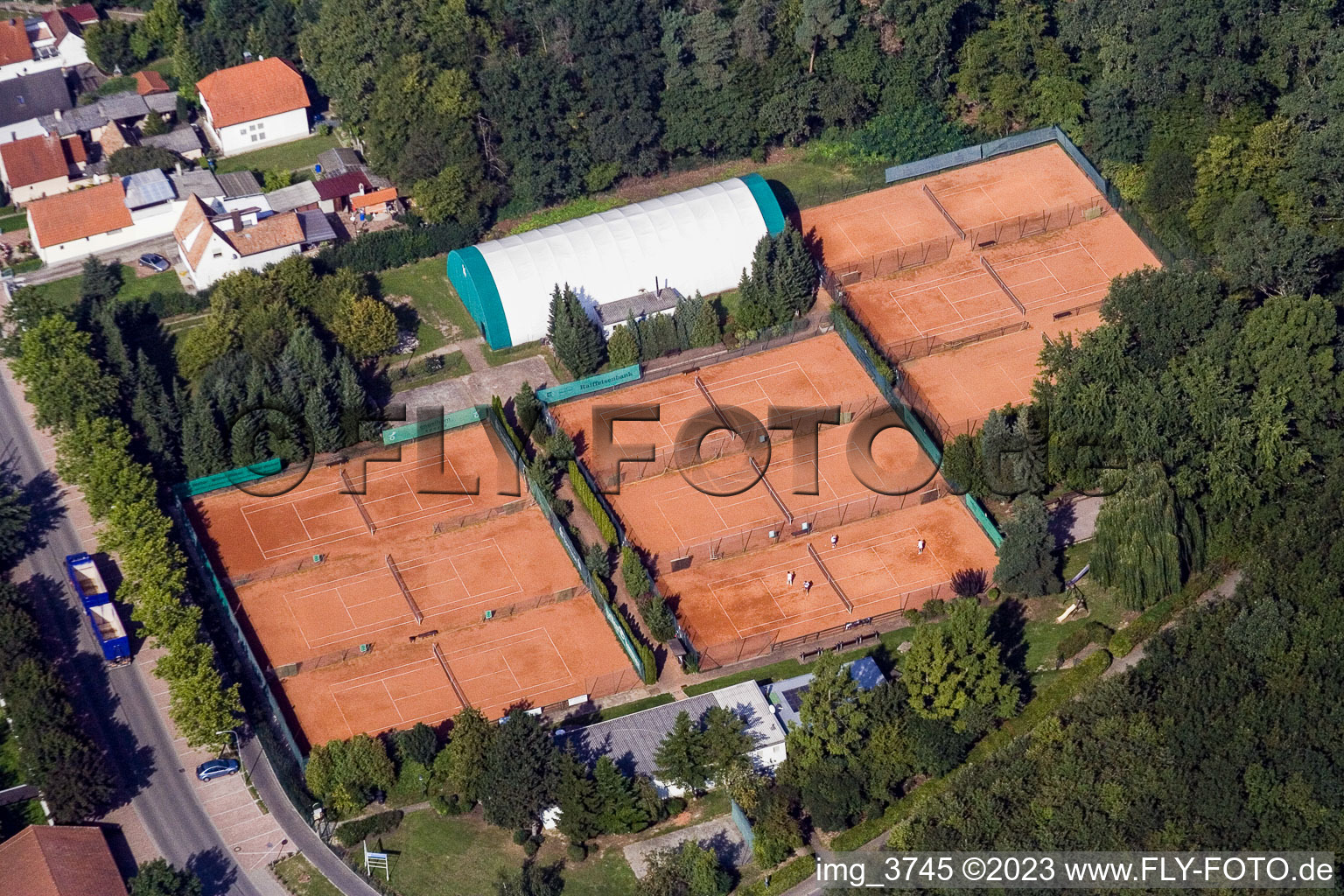 District Herxheim in Herxheim bei Landau in the state Rhineland-Palatinate, Germany seen from a drone