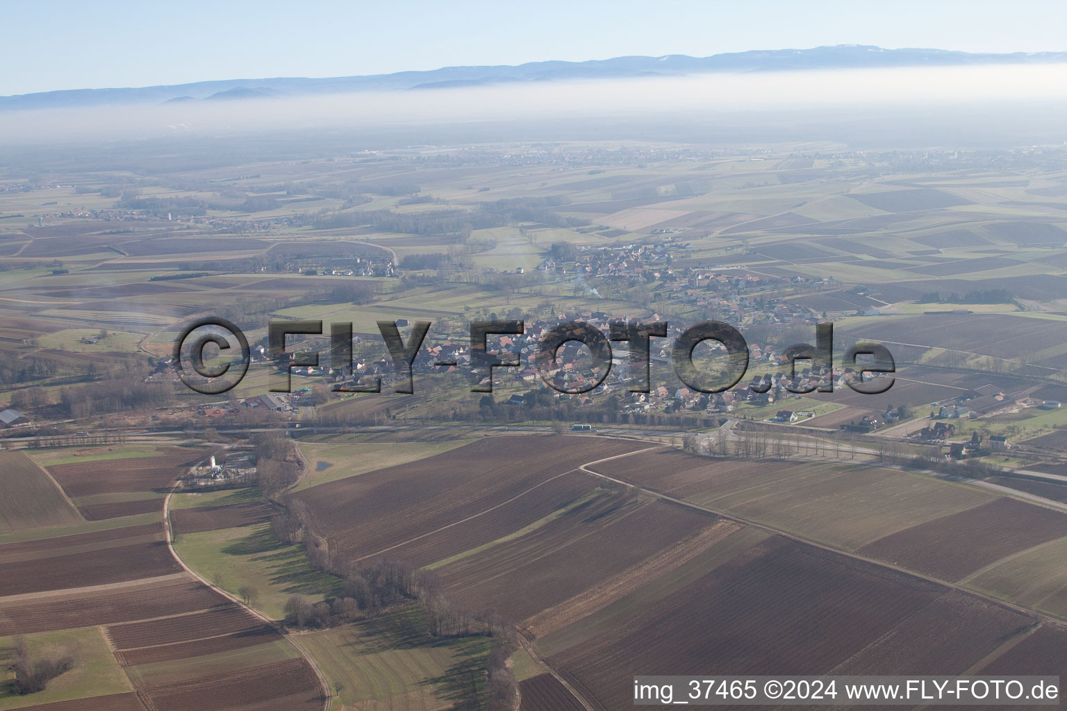 Schœnenbourg in the state Bas-Rhin, France from the drone perspective