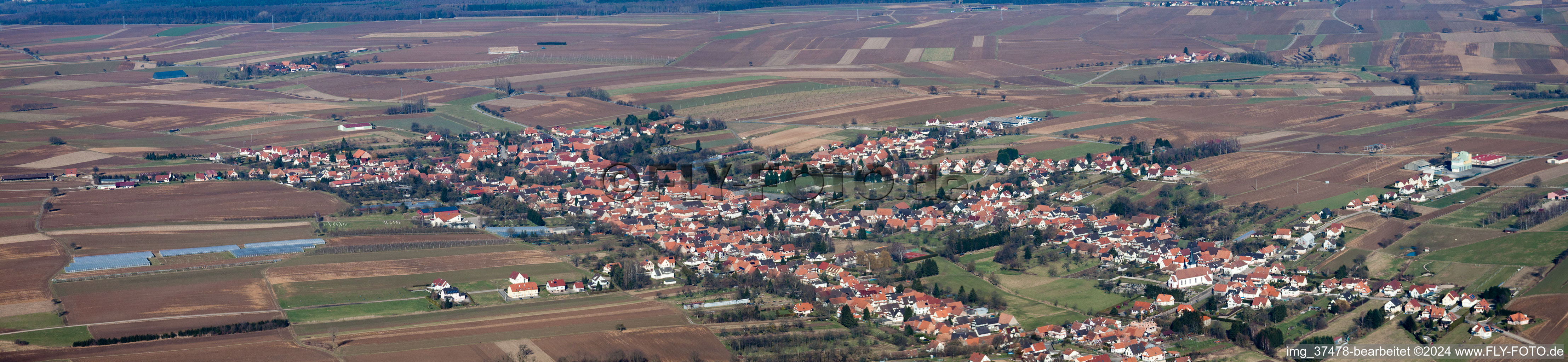 Panorama in Seebach in the state Bas-Rhin, France