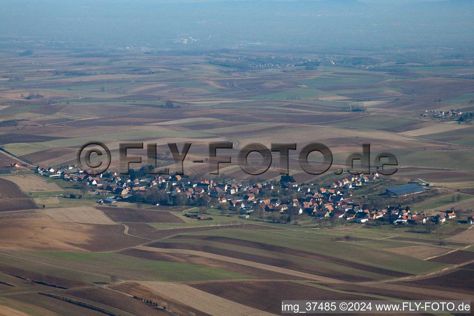 Siegen in the state Bas-Rhin, France seen from above