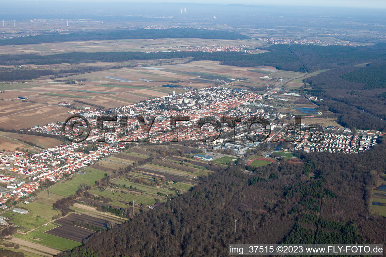Drone image of Kandel in the state Rhineland-Palatinate, Germany