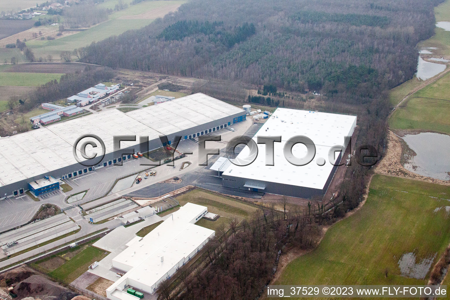 Drone recording of Horst commercial area, 3rd construction phase Gazely in the district Minderslachen in Kandel in the state Rhineland-Palatinate, Germany
