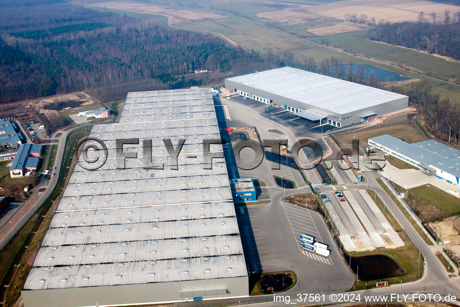 Horst industrial estate, 3rd construction phase Gazely in the district Minderslachen in Kandel in the state Rhineland-Palatinate, Germany out of the air