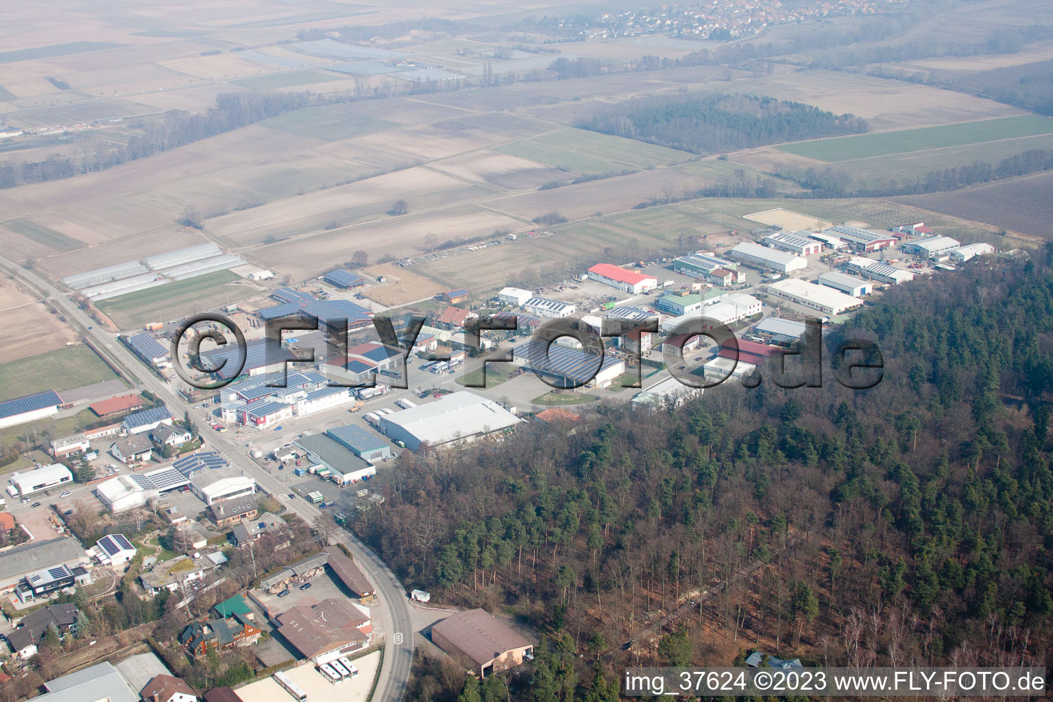 Gäxwald industrial area in the district Herxheim in Herxheim bei Landau/Pfalz in the state Rhineland-Palatinate, Germany