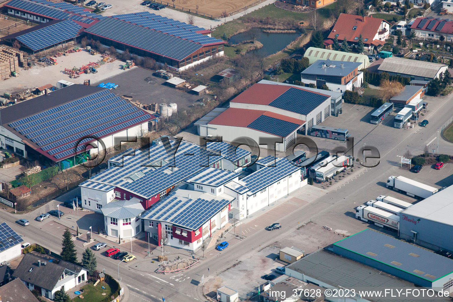 Gäxwald industrial estate, REHA center in the district Herxheim in Herxheim bei Landau in the state Rhineland-Palatinate, Germany