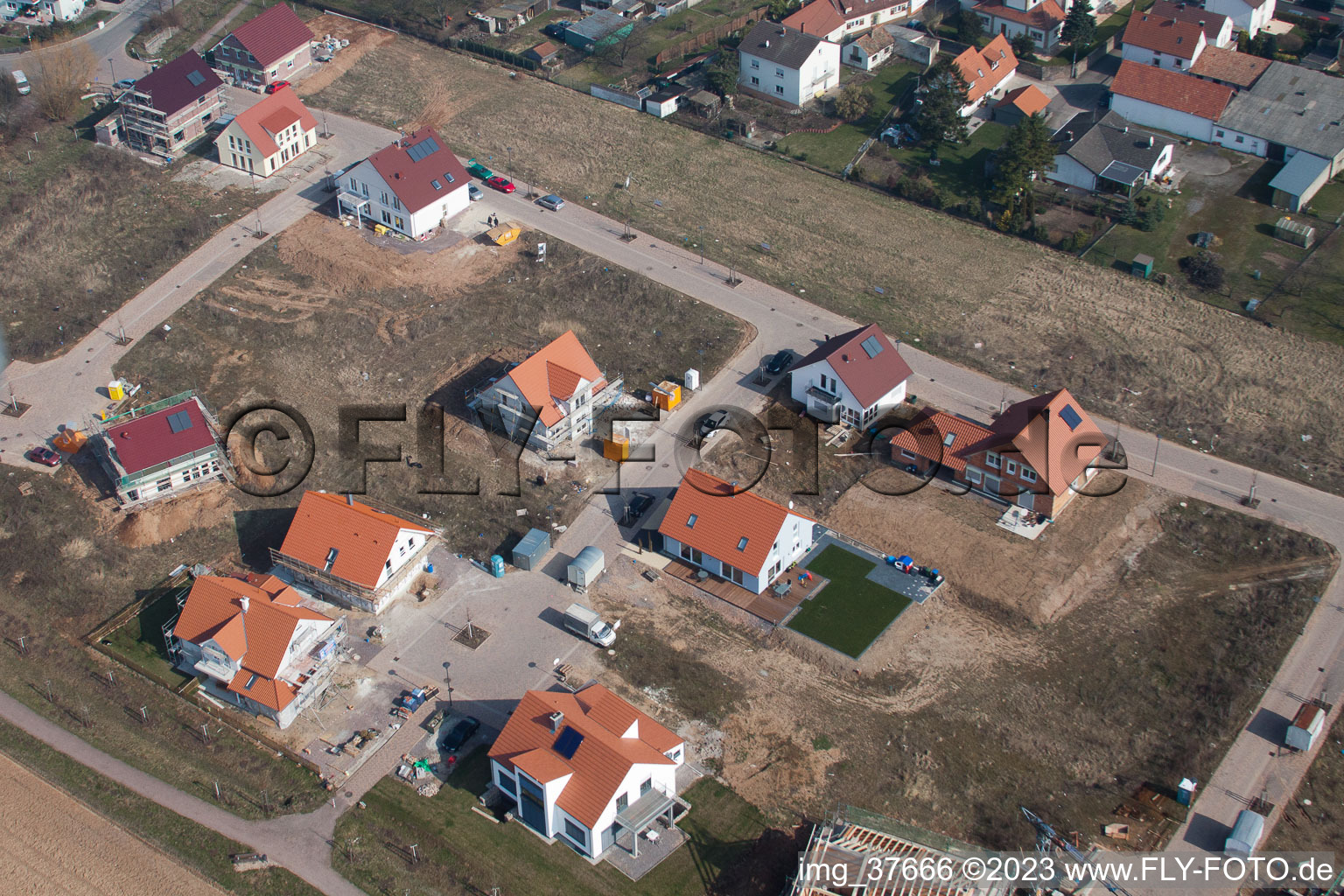New development area in the district Mörlheim in Landau in der Pfalz in the state Rhineland-Palatinate, Germany out of the air