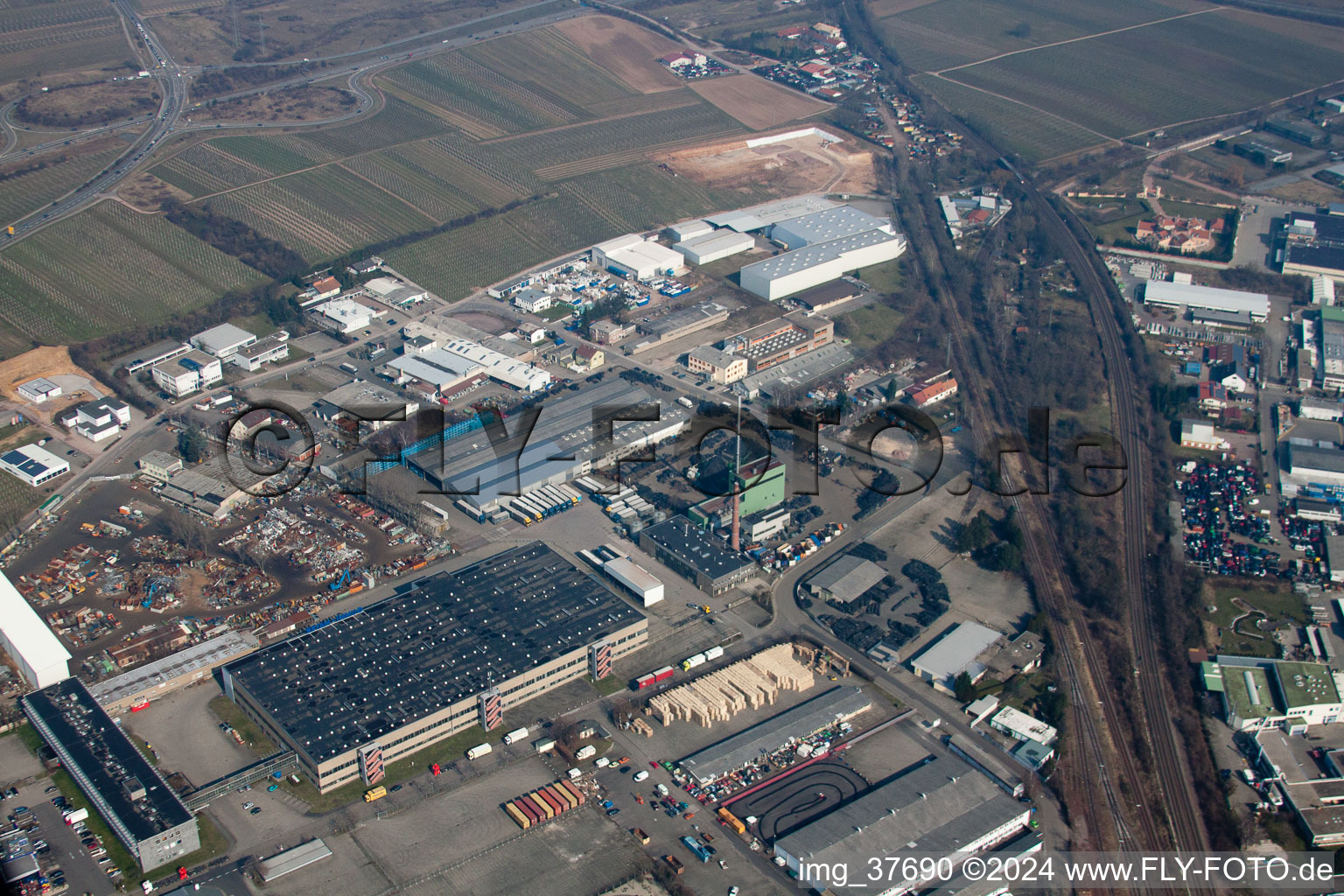 Industrial area Im Justus, Im Grein in Landau in der Pfalz in the state Rhineland-Palatinate, Germany