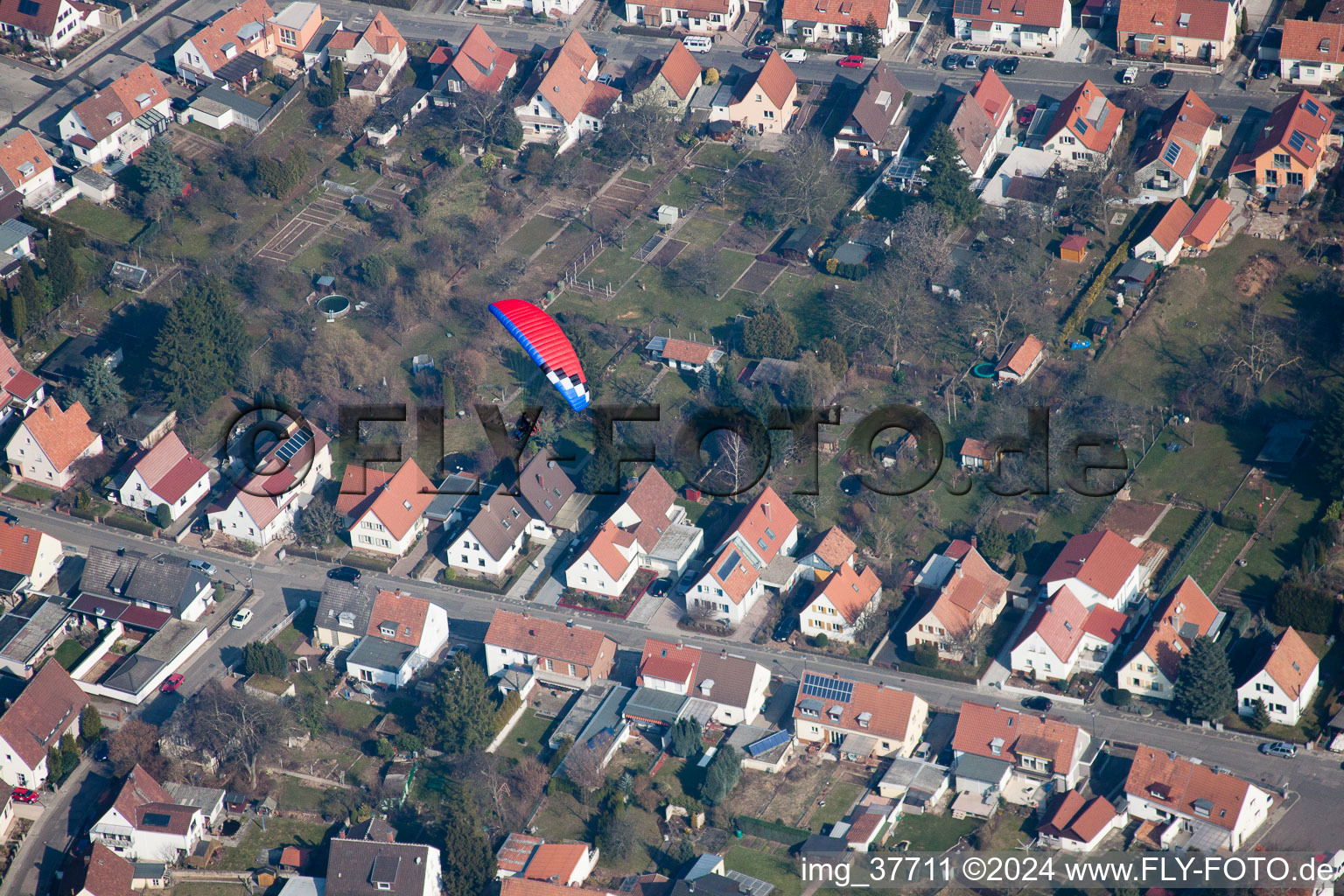 Bird's eye view of Landau in der Pfalz in the state Rhineland-Palatinate, Germany