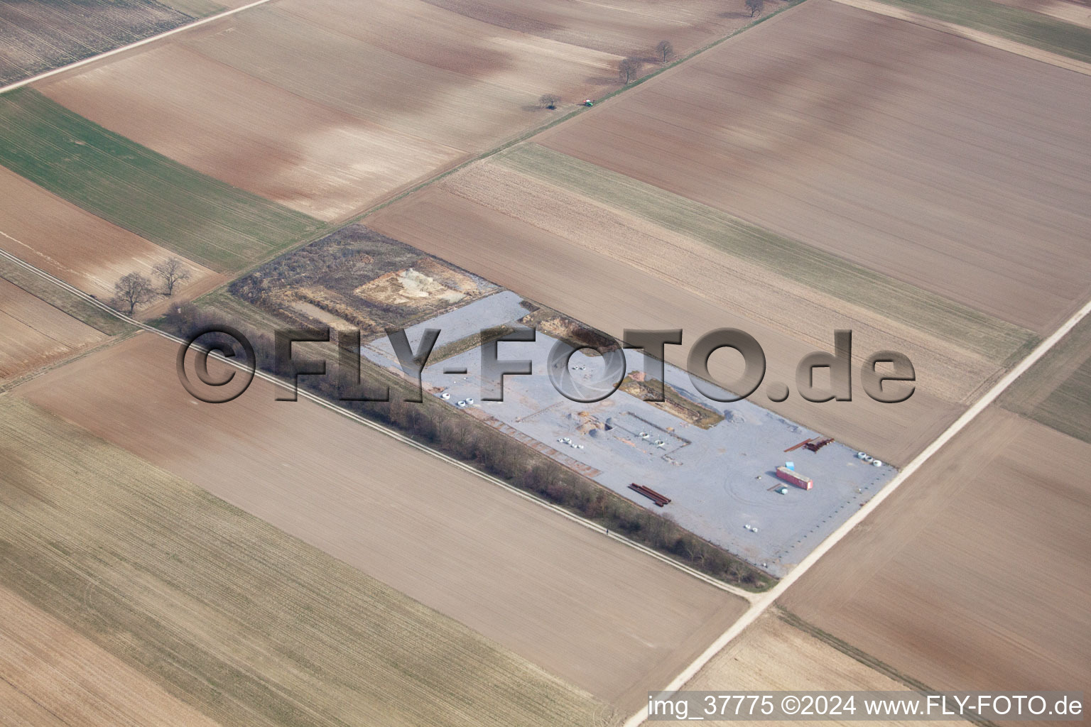 Bird's eye view of Herxheimweyher in the state Rhineland-Palatinate, Germany