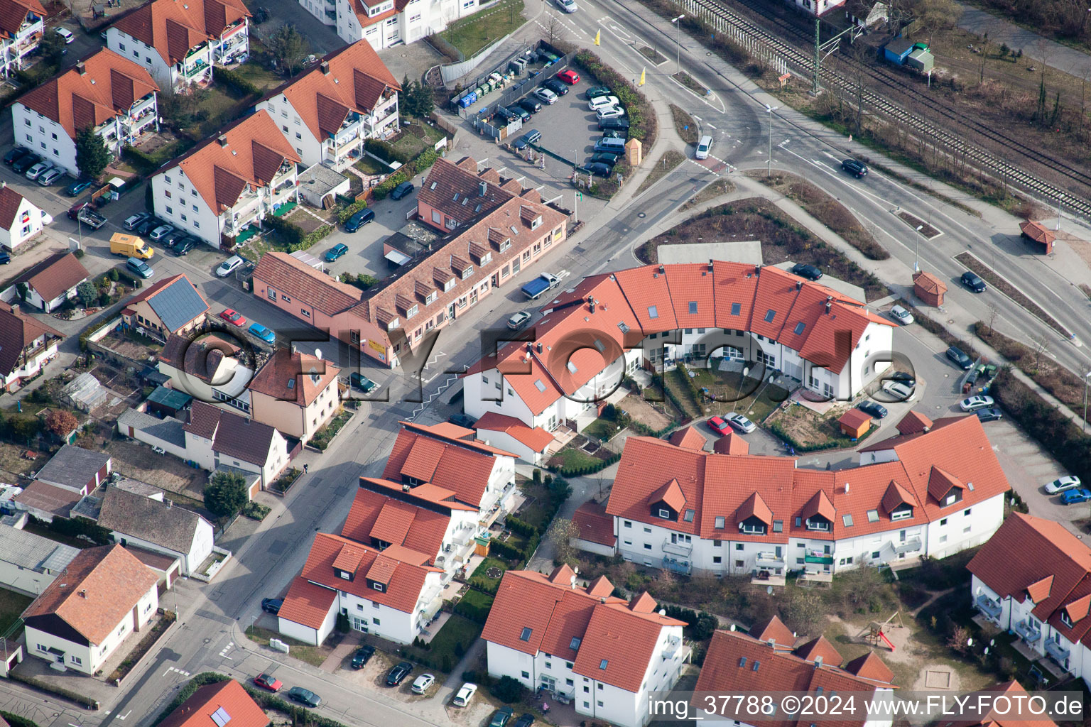 District Sondernheim in Germersheim in the state Rhineland-Palatinate, Germany out of the air