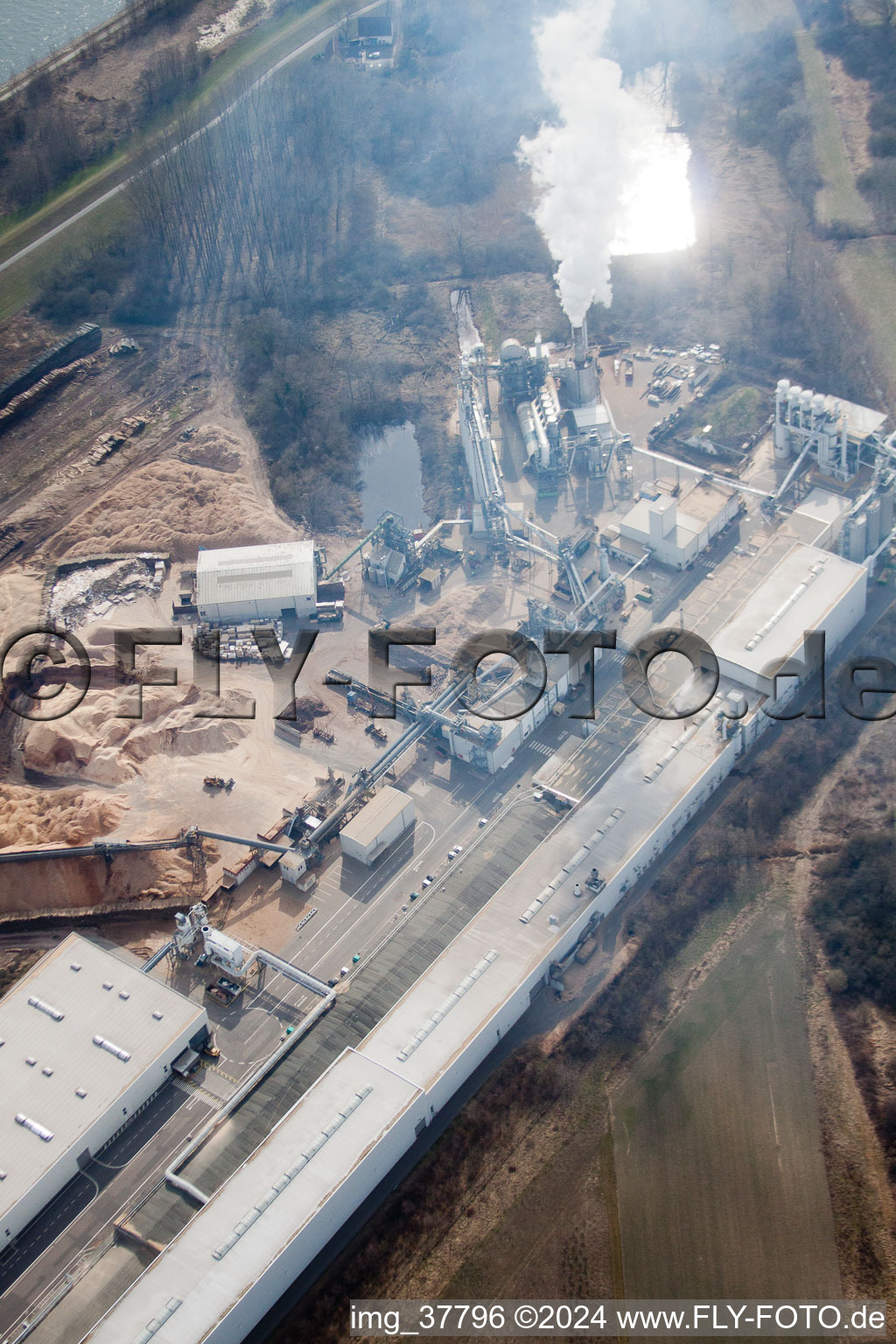 Oblique view of Nolte in Germersheim in the state Rhineland-Palatinate, Germany