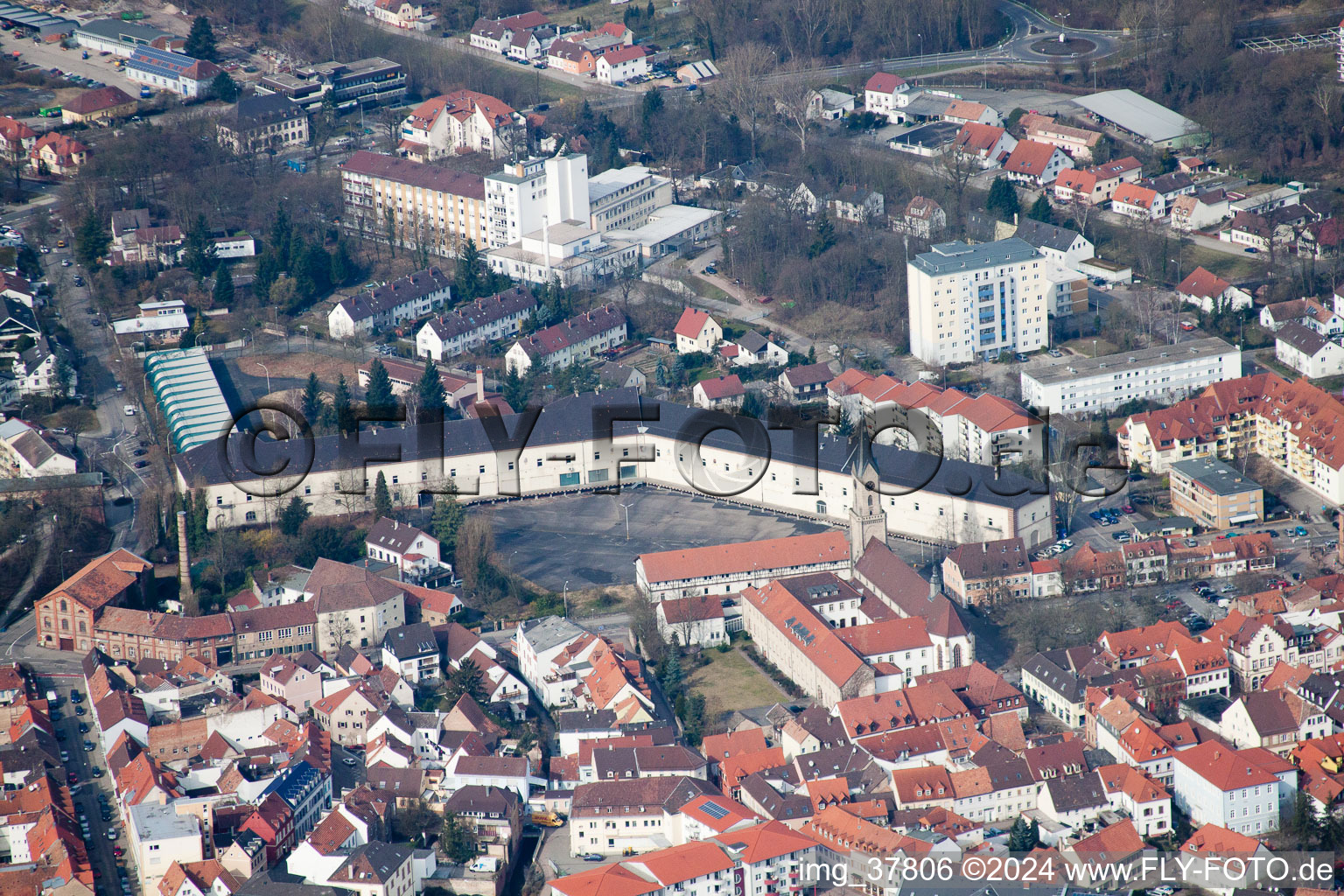 Germersheim in the state Rhineland-Palatinate, Germany seen from above