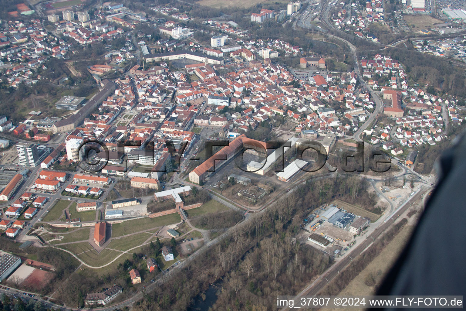 Germersheim in the state Rhineland-Palatinate, Germany from the plane