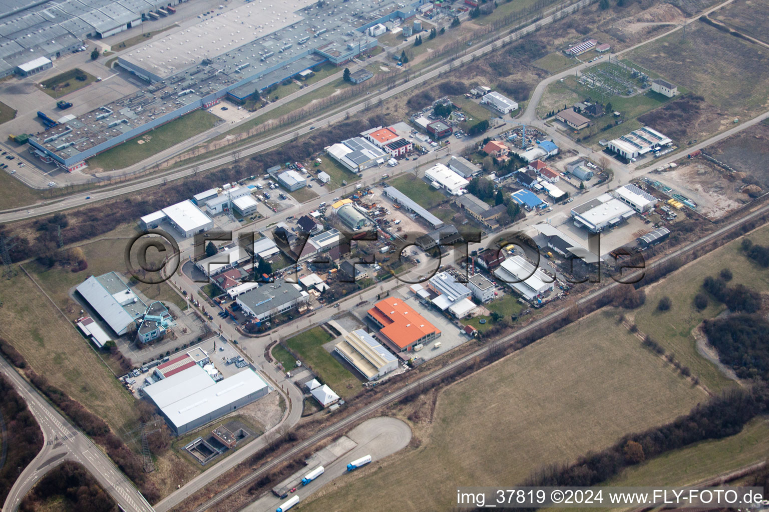 Industrial area Bruchstücker in Philippsburg in the state Baden-Wuerttemberg, Germany