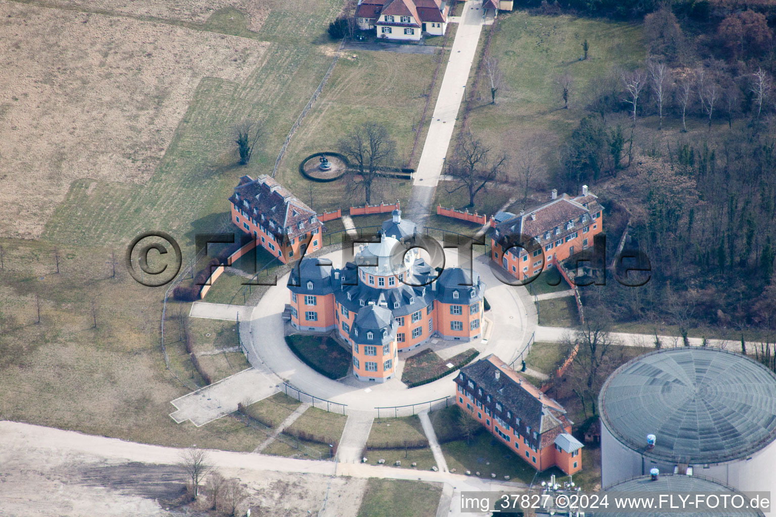 Drone recording of Waghäusel in the state Baden-Wuerttemberg, Germany