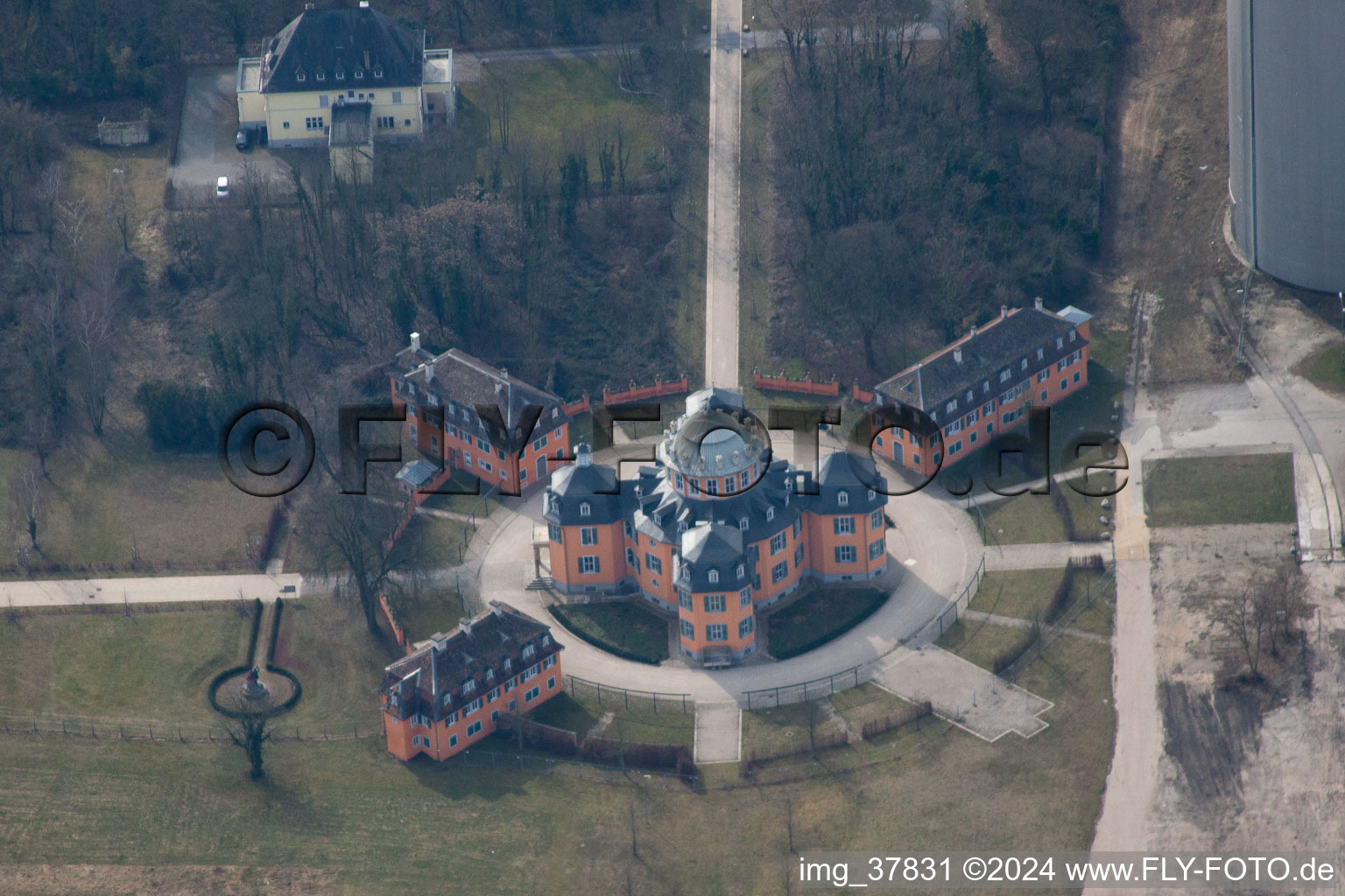 Palace Eremitage Waghaeusel in the district Wiesental in Waghaeusel in the state Baden-Wurttemberg