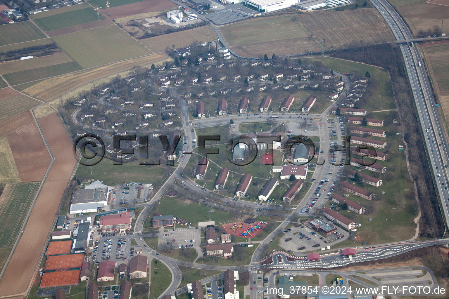 District Patrick Henry Village in Heidelberg in the state Baden-Wuerttemberg, Germany from above