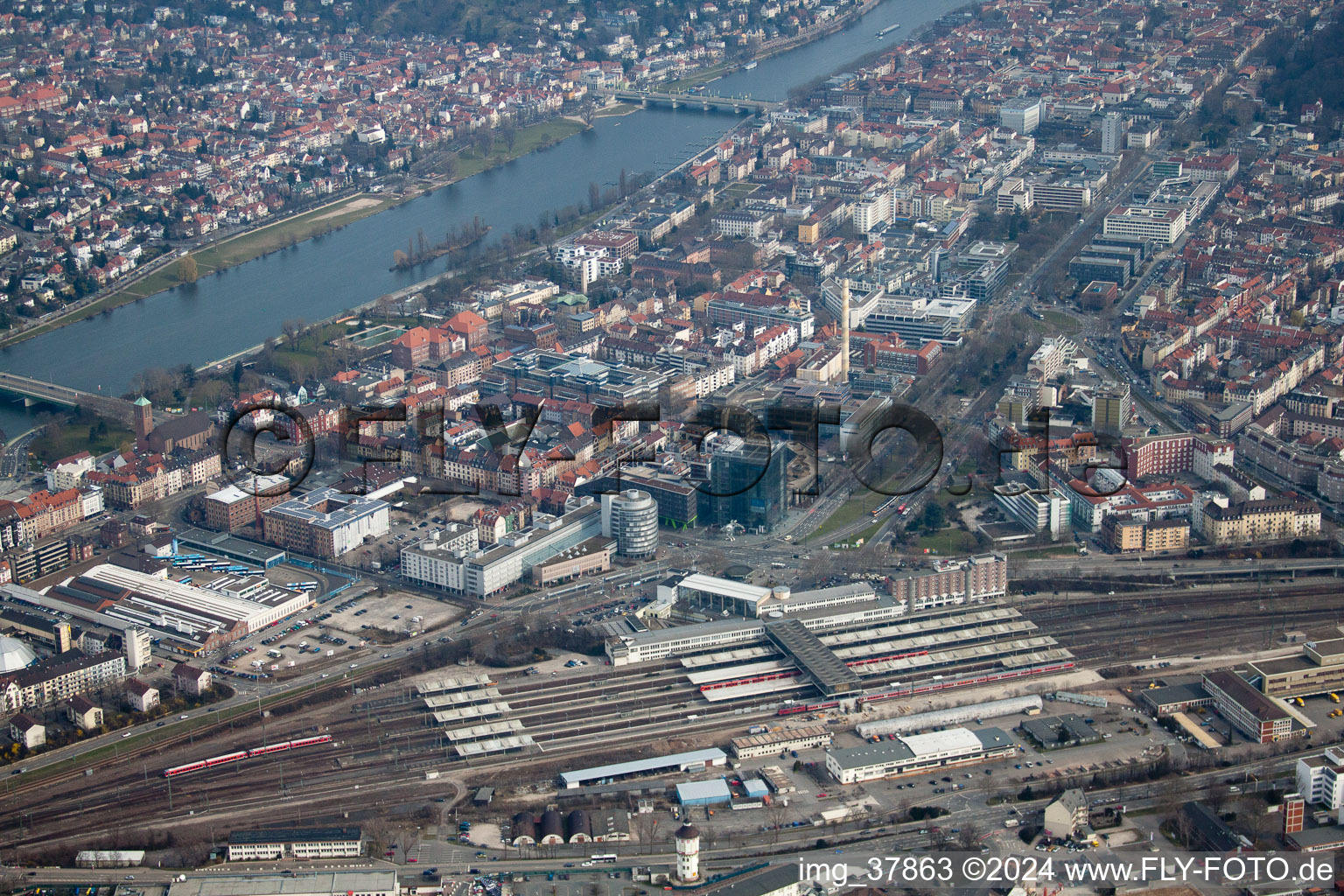 Main station Heidelberg in the district Weststadt in Heidelberg in the state Baden-Wuerttemberg, Germany