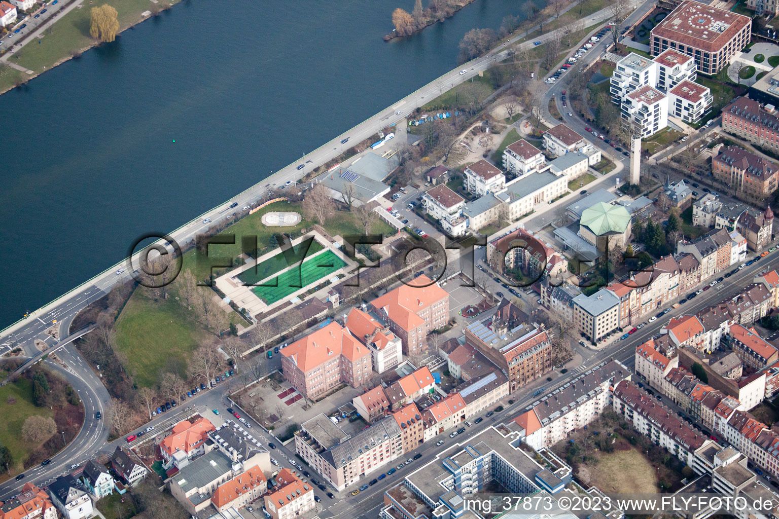 Water sports club HD-West in the district Bergheim in Heidelberg in the state Baden-Wuerttemberg, Germany