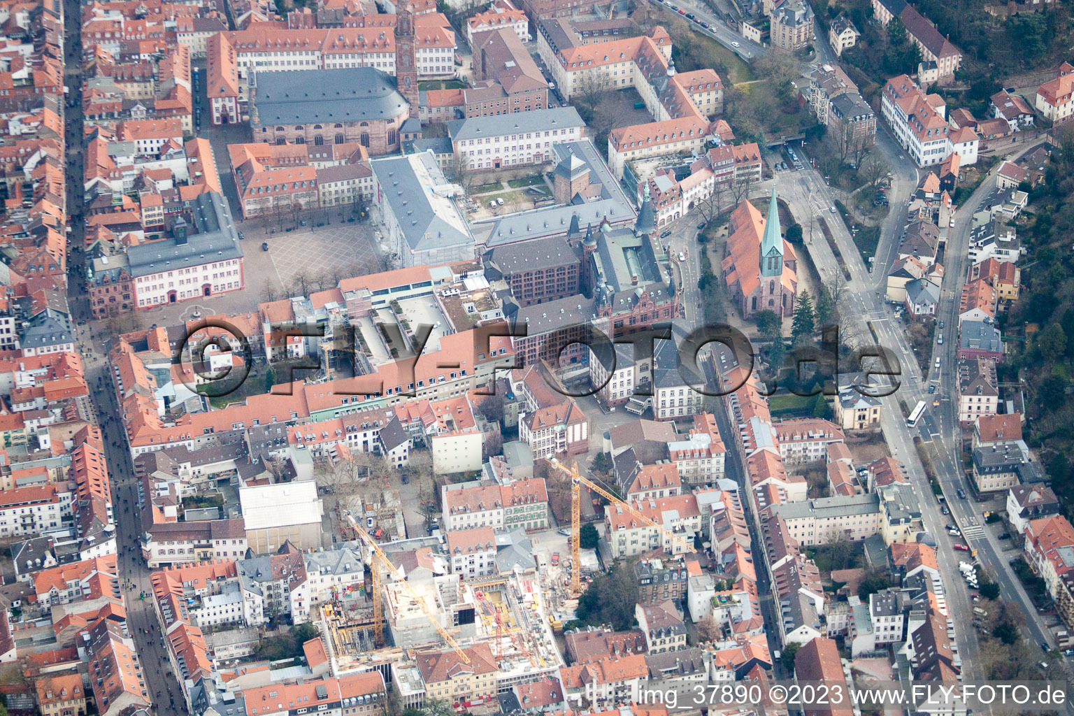 University Square in the district Kernaltstadt in Heidelberg in the state Baden-Wuerttemberg, Germany