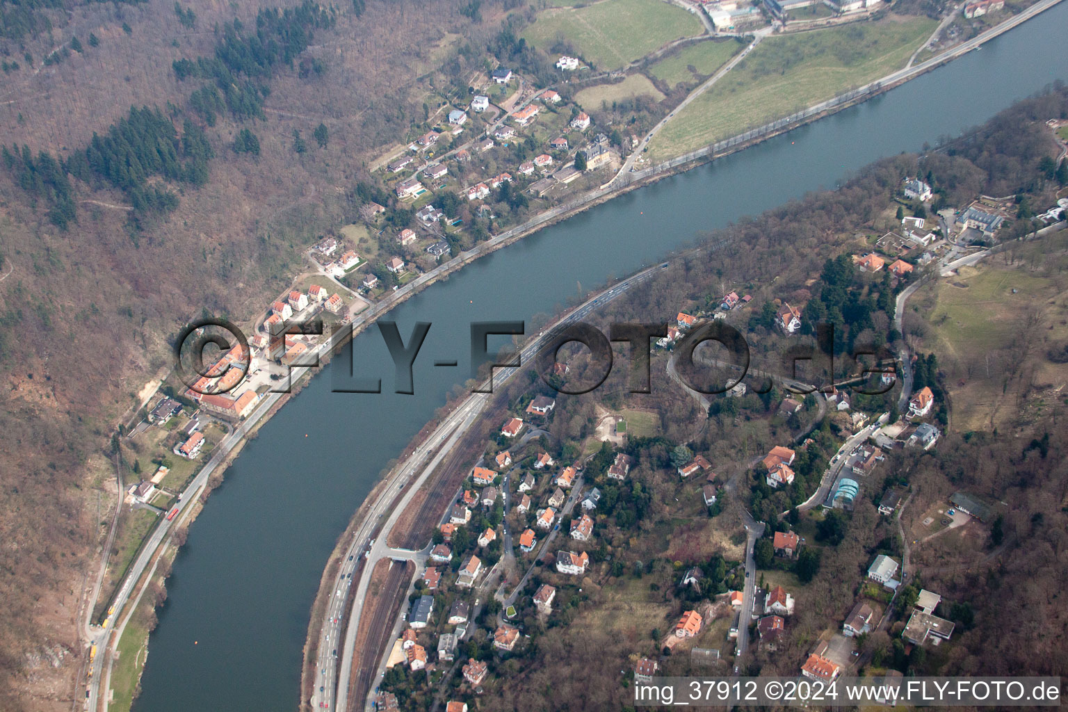 Aerial view of SAS Institute in the district Ziegelhausen in Heidelberg in the state Baden-Wuerttemberg, Germany