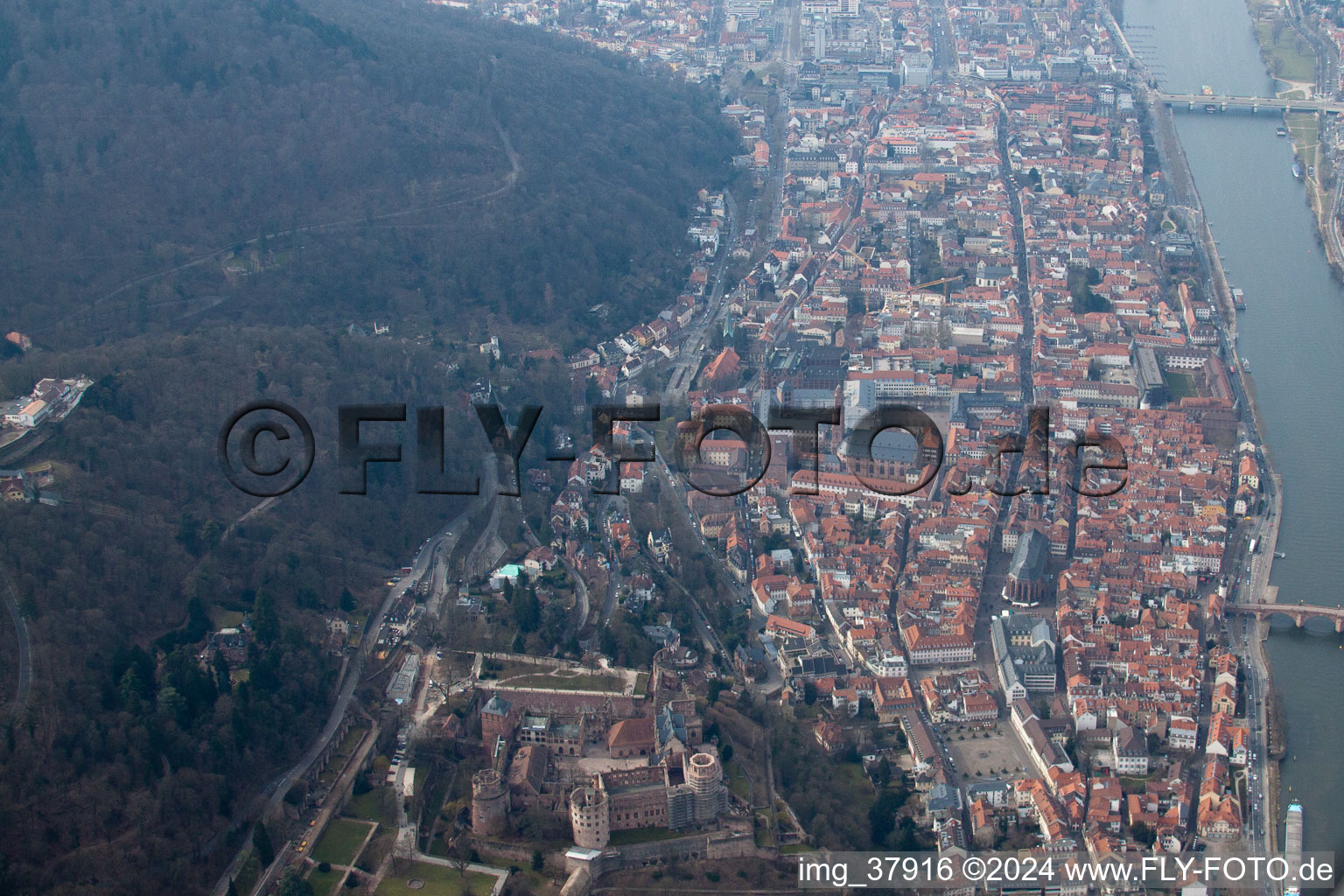 Old town in the district Kernaltstadt in Heidelberg in the state Baden-Wuerttemberg, Germany