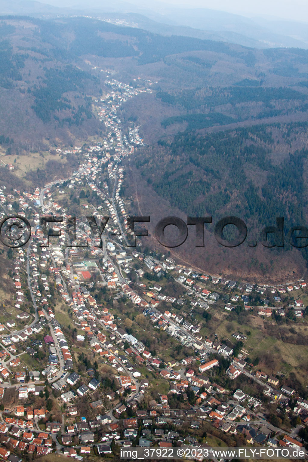 Oblique view of District Schlierbach in Heidelberg in the state Baden-Wuerttemberg, Germany
