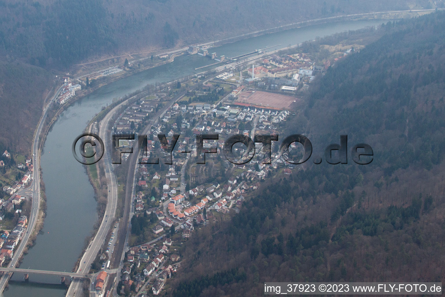 District Schlierbach in Heidelberg in the state Baden-Wuerttemberg, Germany from above