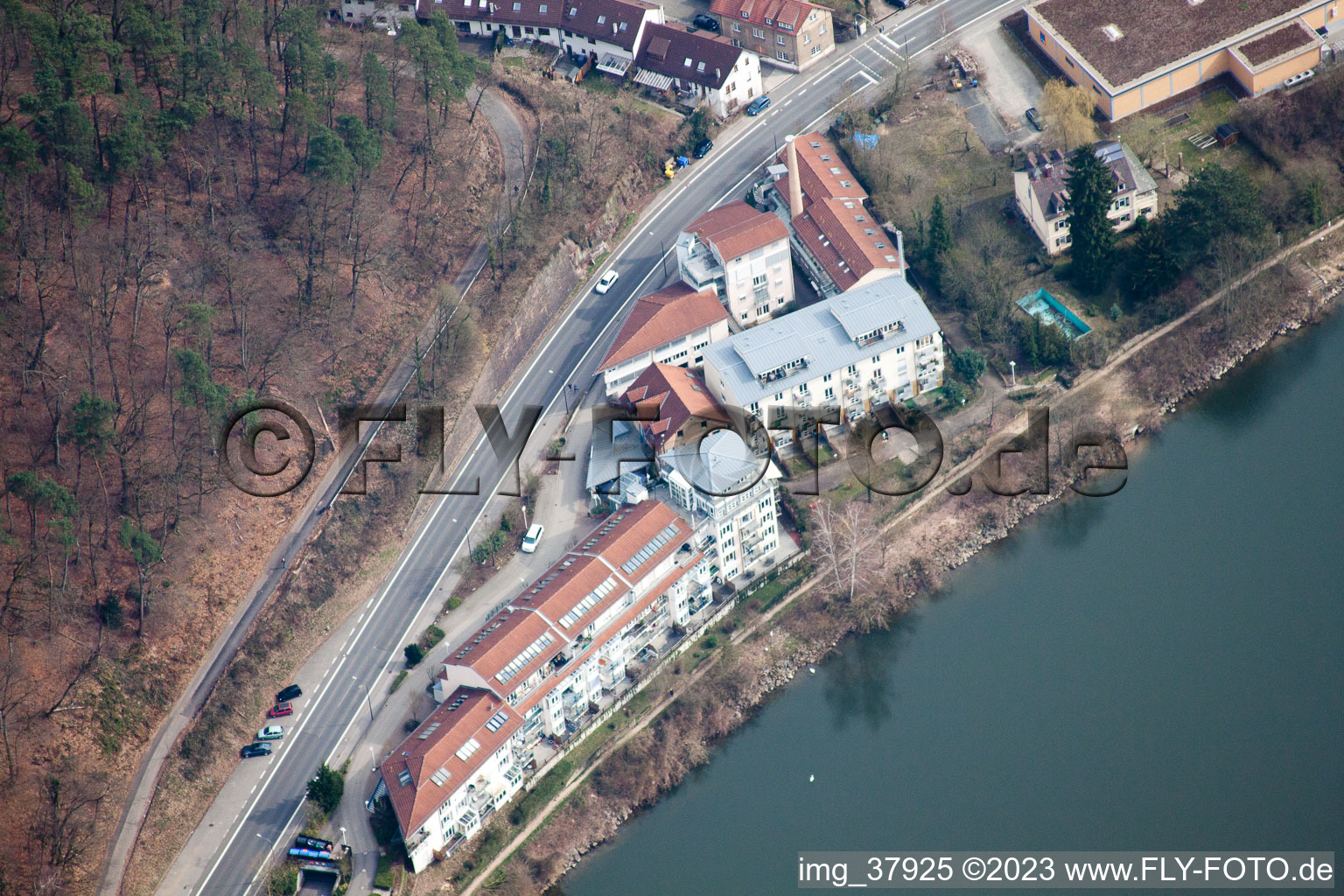 Aerial photograpy of District Ziegelhausen in Heidelberg in the state Baden-Wuerttemberg, Germany