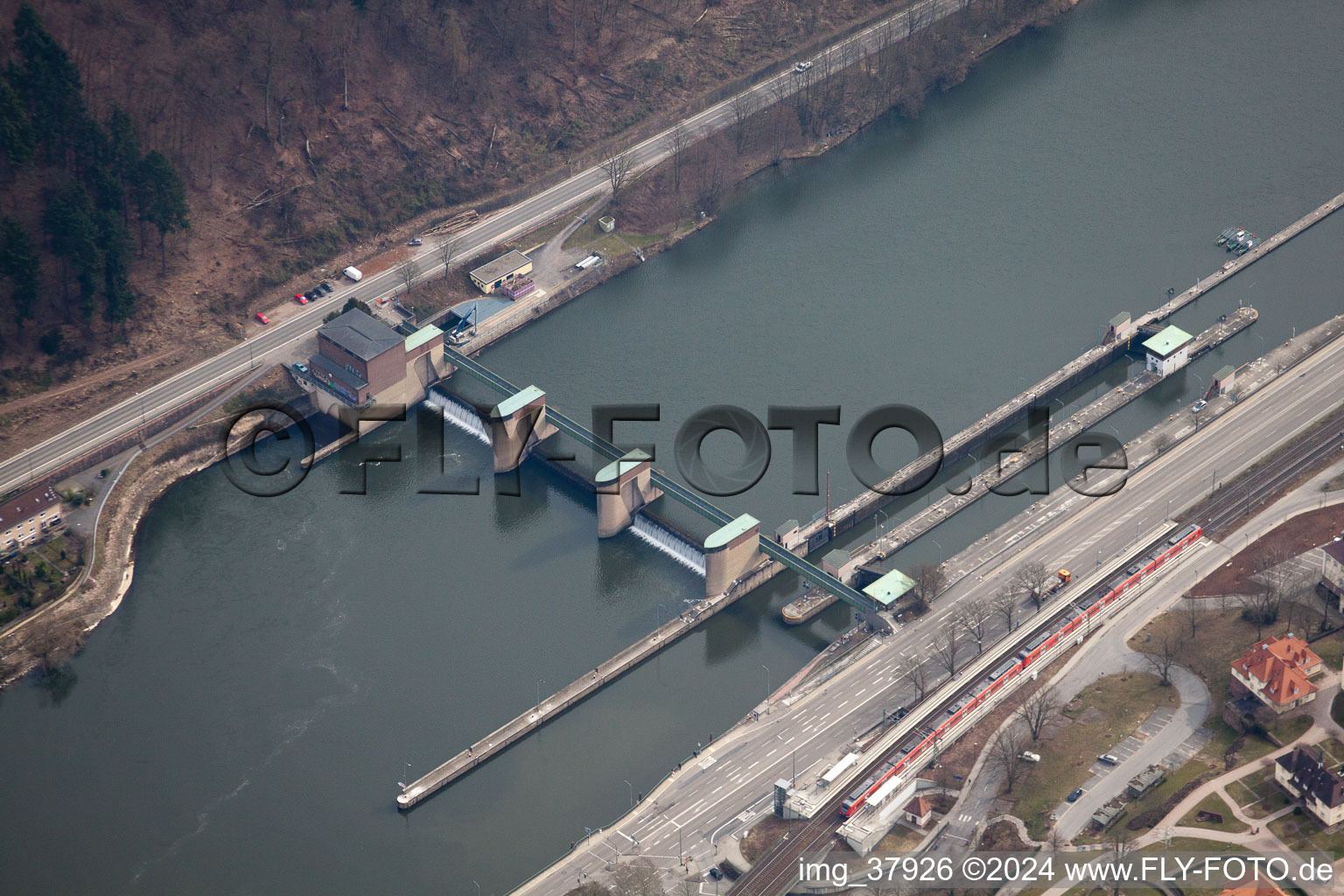 Neckargemünd lock in the district Ziegelhausen in Heidelberg in the state Baden-Wuerttemberg, Germany