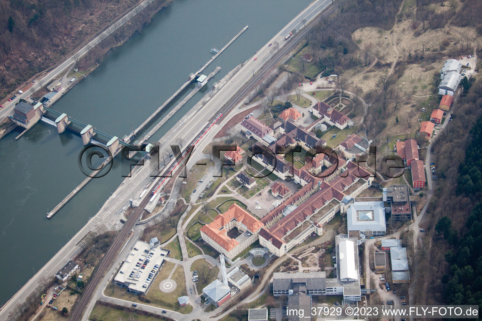 Aerial view of Orthopedic clinic in the district Schlierbach in Heidelberg in the state Baden-Wuerttemberg, Germany