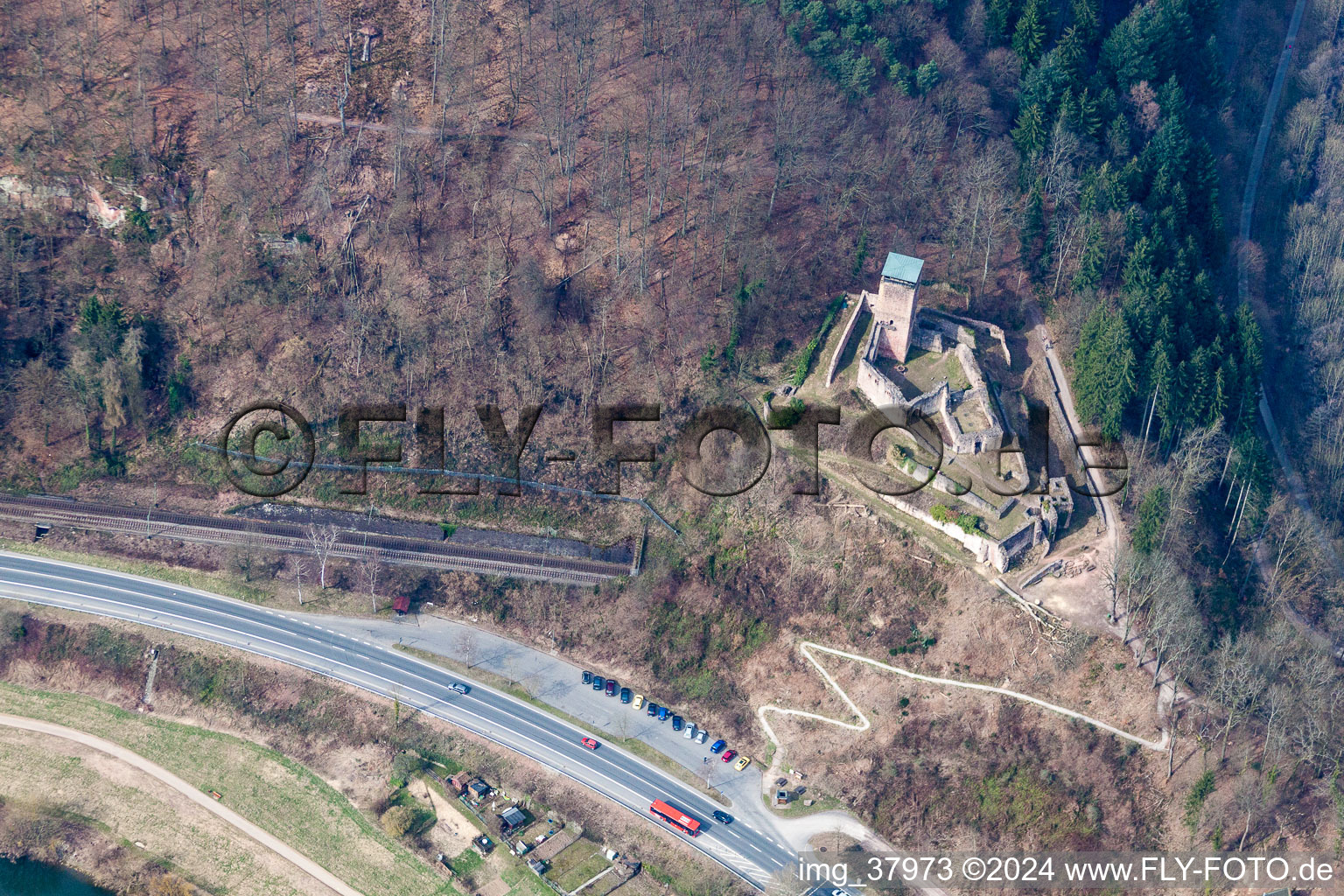 Ruins and vestiges of the former castle and fortress Hinterburg in Neckarsteinach in the state Hesse, Germany