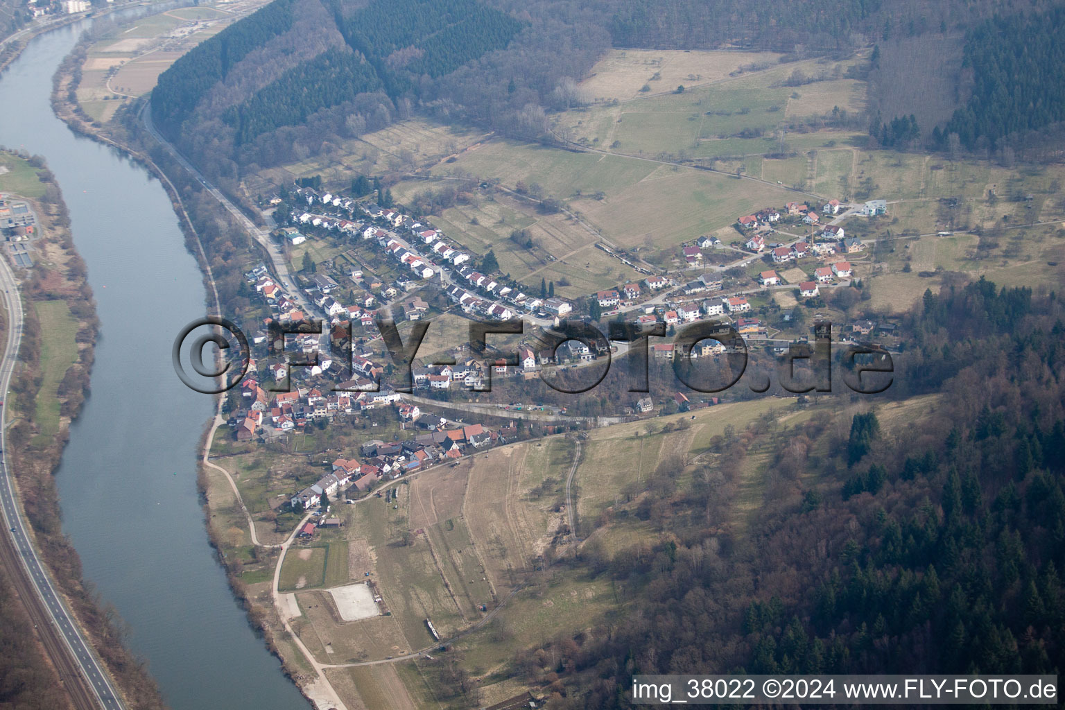 Aerial view of Pleutersbach in the state Baden-Wuerttemberg, Germany