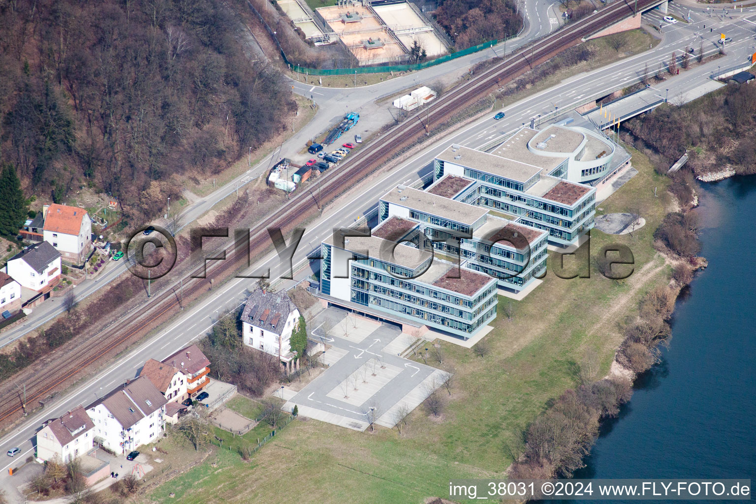 Administration building of the pharmaceutical company GELITA AG at the shore of the river Neckar in Eberbach in the state Baden-Wurttemberg