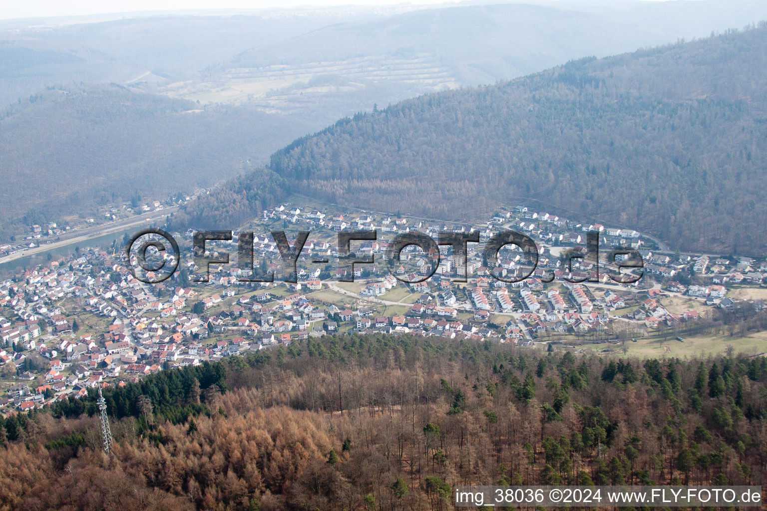 Eberbach in the state Baden-Wuerttemberg, Germany out of the air