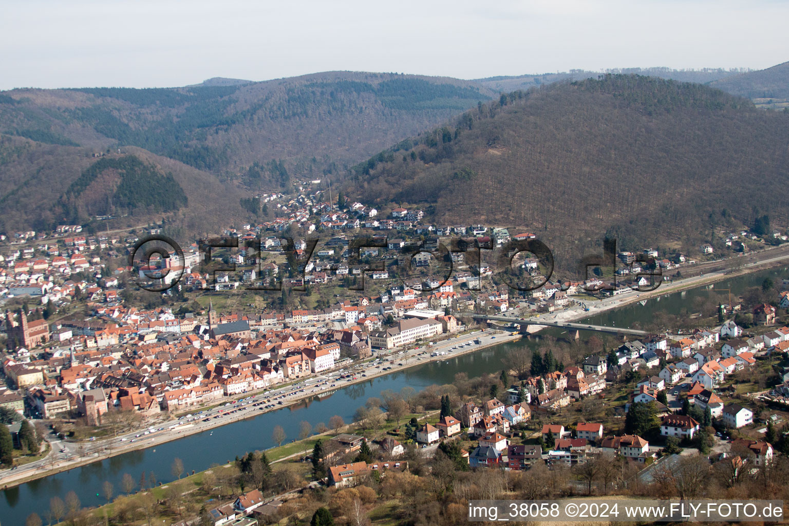 Eberbach in the state Baden-Wuerttemberg, Germany out of the air