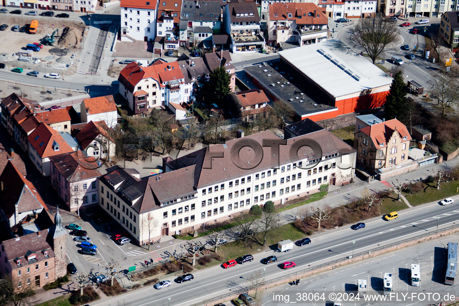 School building of the Dr. Weiss-Grundschule in Eberbach in the state Baden-Wurttemberg