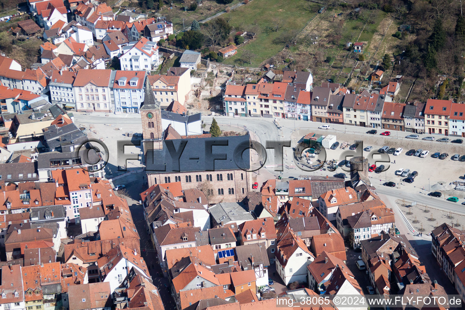 Church building in of Church Eberbach in Old Town- center of downtown in Eberbach in the state Baden-Wurttemberg