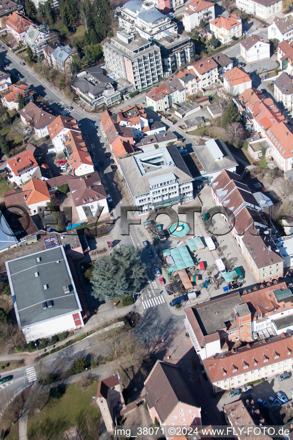 Town Hall building of the City Council at the market downtown in Eberbach in the state Baden-Wurttemberg